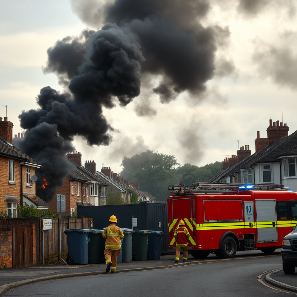 Man describes 'horrible stench' after bin fire erupts metres from his house